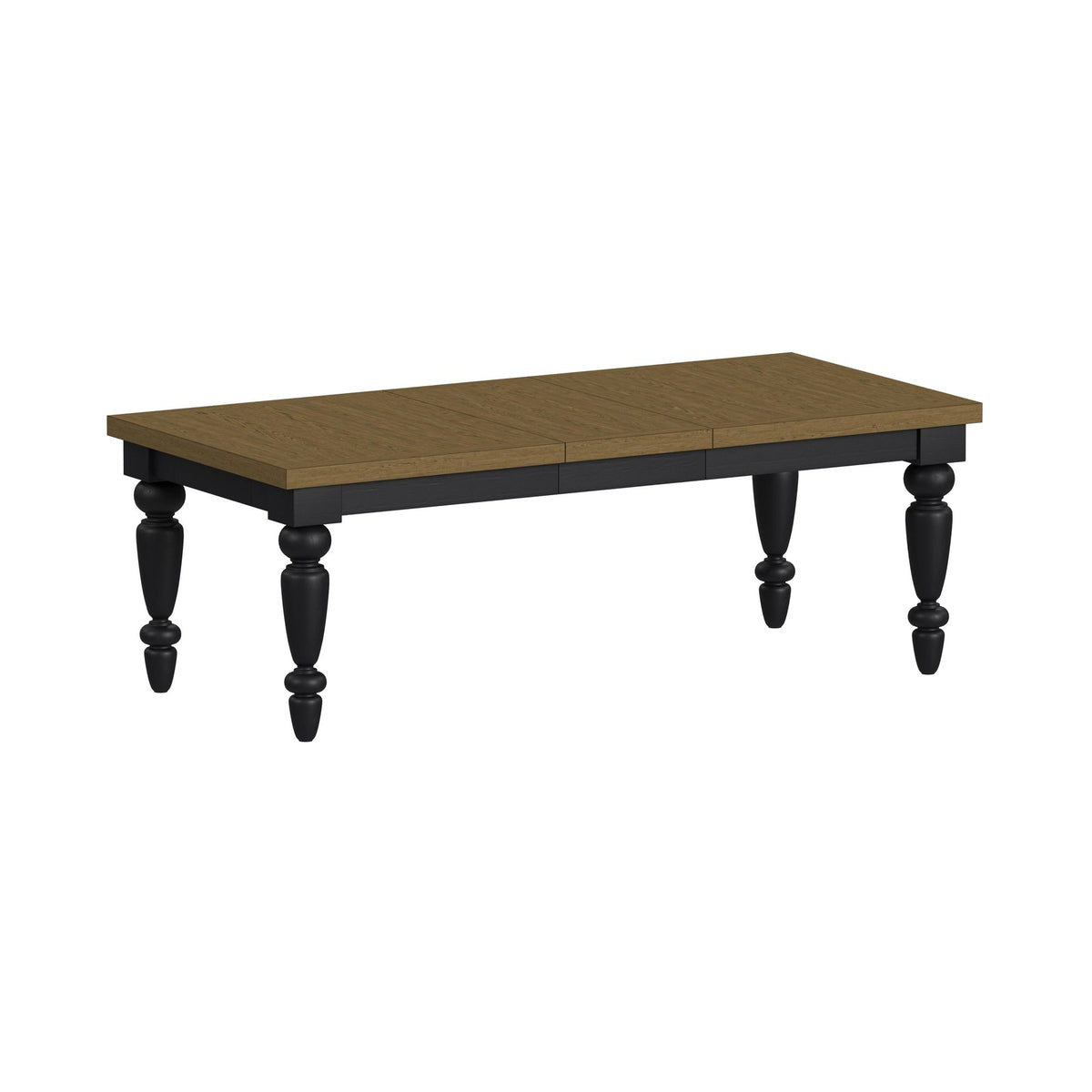 Heritage Oak Brown/Black 7-Piece Standard Height Dining Set with Rectangular Table & Six Black Chairs - Ornate Home