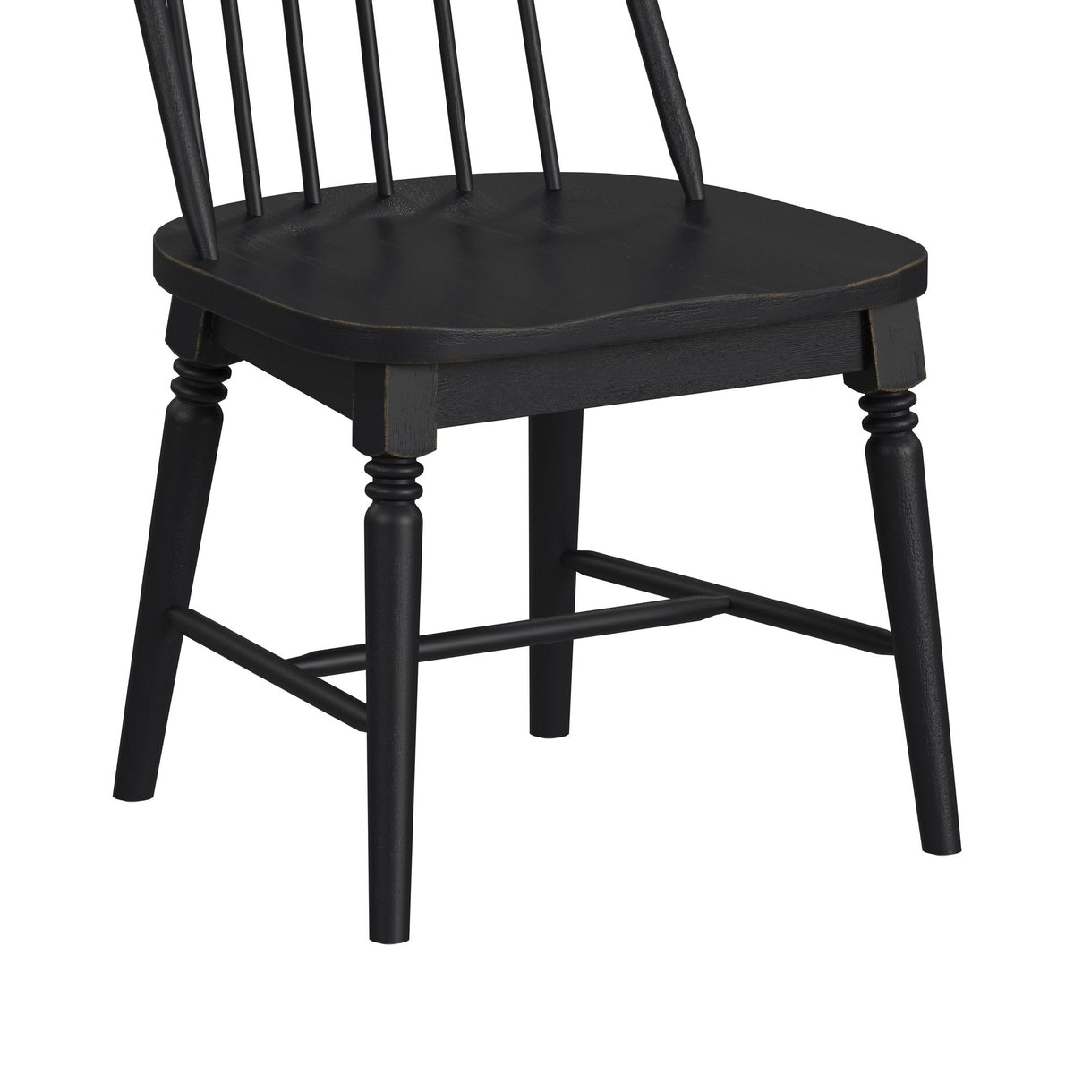 Heritage Oak Brown/Black 7-Piece Standard Height Dining Set with Rectangular Table & Six Black Chairs - Ornate Home