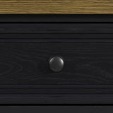 Heritage Oak Brown/Black Chopping Block Island with Casters - Ornate Home