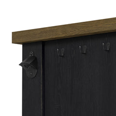 Heritage Oak Brown/Black Kitchen Island with Casters - Ornate Home