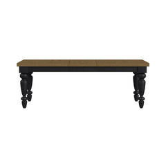 Heritage Oak Brown/Black Rectangular Dining Table with 18" Leaf - Ornate Home