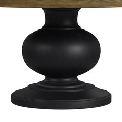 Heritage Oak Brown/Black Round Dining Table - Ornate Home