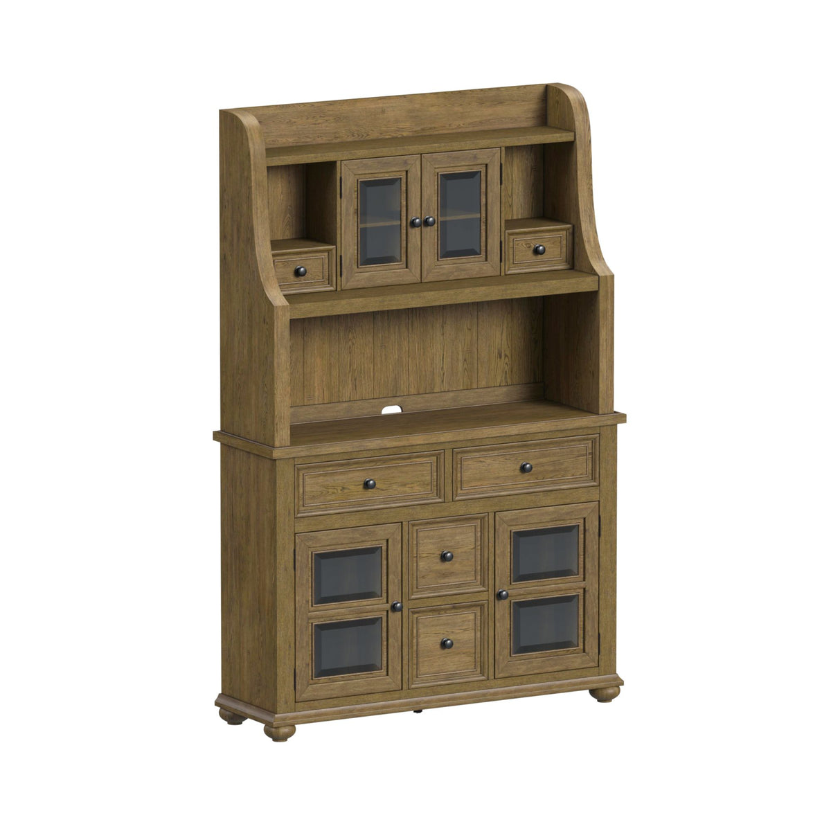 Heritage Oak Brown Buffet and Hutch - Ornate Home