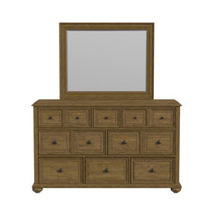 Heritage Oak Brown Dresser & Mirror Set - Ornate Home