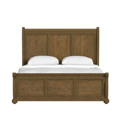 Heritage Oak Brown King Sleigh Bed