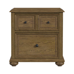 Heritage Oak Brown Nightstand with USBC - Ornate Home