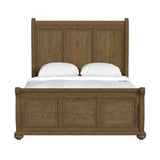 Heritage Oak Brown Queen Sleigh Bed - Ornate Home