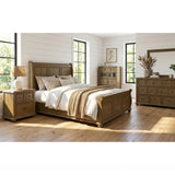 Heritage Oak Brown Queen Sleigh Bed - Ornate Home