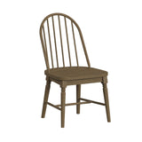 Heritage Oak Brown Windsor Side Chair with Leveler (Set of 2) - Ornate Home