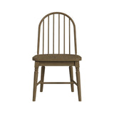Heritage Oak Brown Windsor Side Chair with Leveler (Set of 2) - Ornate Home
