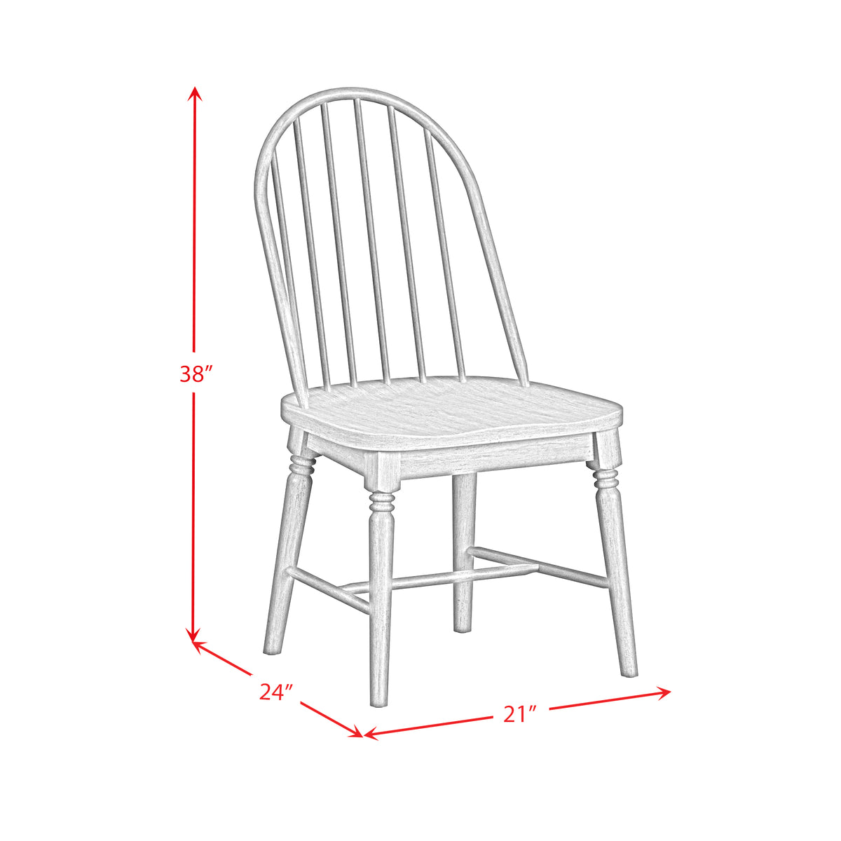 Heritage Oak Brown Windsor Side Chair with Leveler (Set of 2) - Ornate Home
