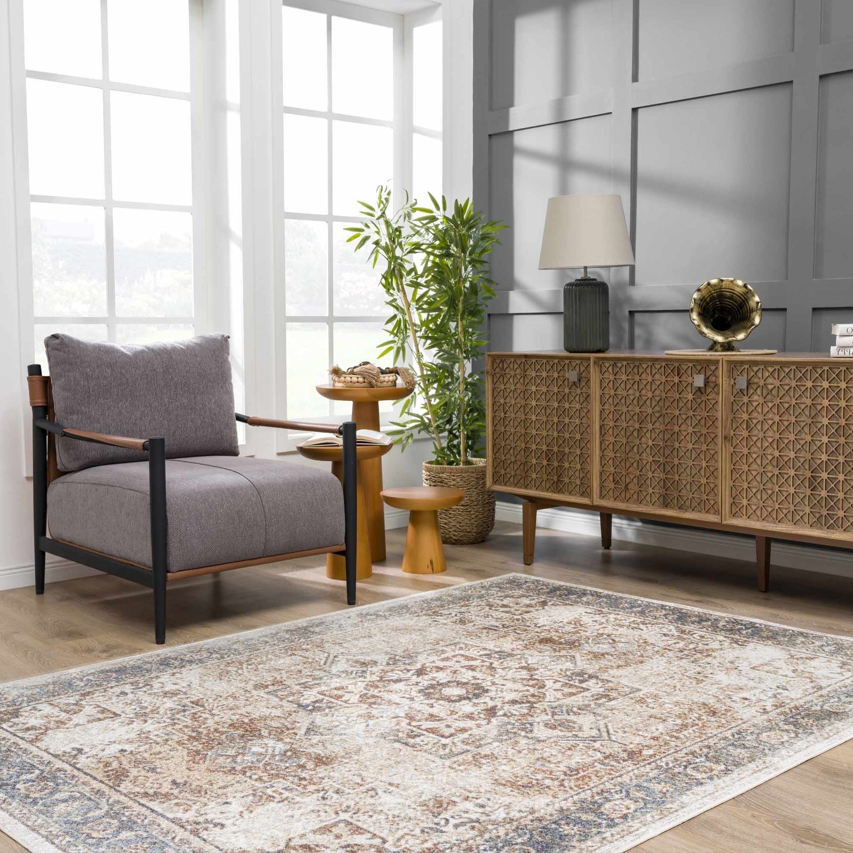 Heritage Style Flat Pile Washable Rug - Ornate Home