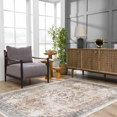 Heritage Style Flat Pile Washable Rug - Ornate Home