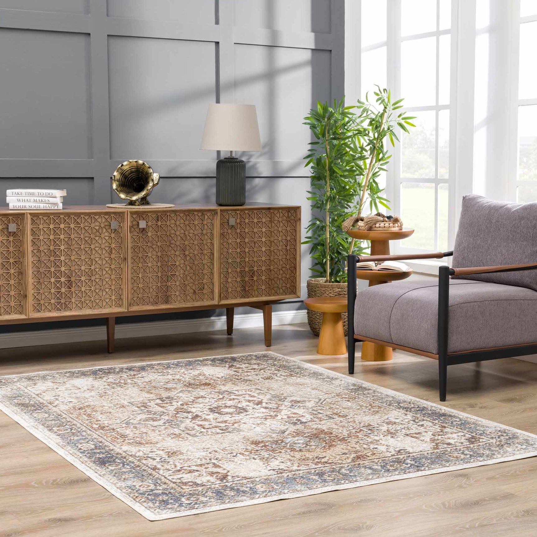 Heritage Style Flat Pile Washable Rug - Ornate Home