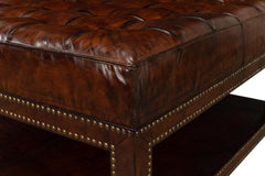Heritage Upholstery Black Vintage Tufted Ottoman - Ornate Home