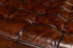 Heritage Upholstery Black Vintage Tufted Ottoman - Ornate Home