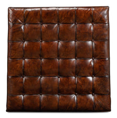Heritage Upholstery Black Vintage Tufted Ottoman - Ornate Home