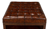 Heritage Upholstery Black Vintage Tufted Ottoman - Ornate Home