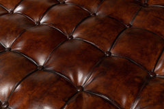 Heritage Upholstery Black Vintage Tufted Ottoman - Ornate Home