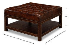 Heritage Upholstery Black Vintage Tufted Ottoman - Ornate Home