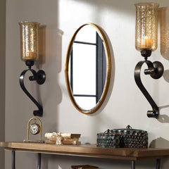 Herleva Gold Oval Mirror - Ornate Home