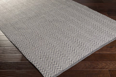 Herlong Charcoal Herringbone Outdoor Rug - Clearance - Ornate Home
