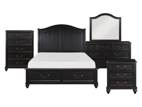 Herman Charcoal Brown 5-Piece Queen Bedroom Set - Ornate Home