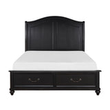 Herman Charcoal Brown Eastern King Platform Bed w/ Footboard Storage - Ornate Home