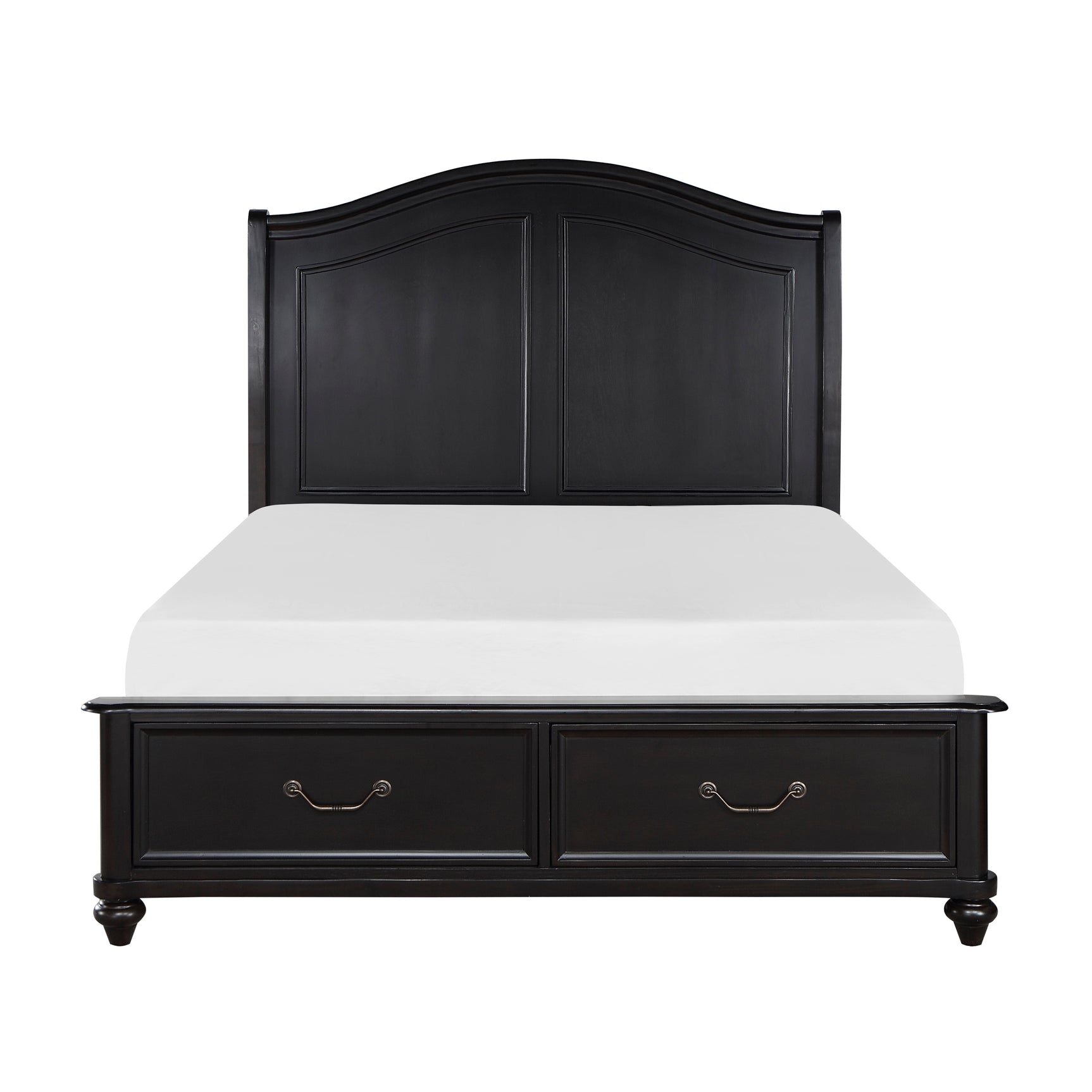 Herman Charcoal Brown Eastern King Platform Bed w/ Footboard Storage - Ornate Home