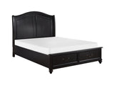Herman Charcoal Brown Eastern King Platform Bed w/ Footboard Storage - Ornate Home