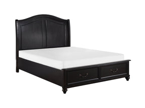 Herman Charcoal Brown Eastern King Platform Bed w/ Footboard Storage - Ornate Home