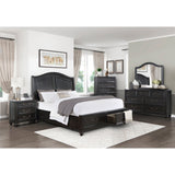 Herman Charcoal Brown Queen Platform Bed - Ornate Home