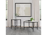 Hermas White 2-piece Round Marble Coffee and End Table Set - Ornate Home