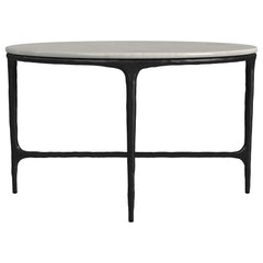 Hermas White 2-piece Round Marble Coffee and End Table Set - Ornate Home