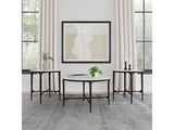 Hermas White 3-piece Round Marble Coffee and End Table Set - Ornate Home