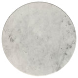 Hermas White Round Genuine Marble Top Metal End Side Table - Ornate Home