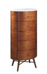 Hermes Walnut 5 Drawer Chest - Ornate Home