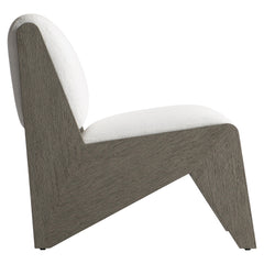Hermosa Weathered Teak/White/Cream Outdoor Chair - Ornate Home