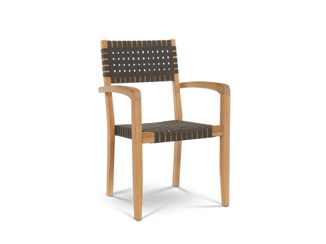 Herning 5-Piece Square Teak Outdoor Dining Set with Stacking Armchairs - Ornate Home