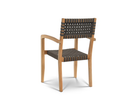 Herning 5-Piece Square Teak Outdoor Dining Set with Stacking Armchairs - Ornate Home