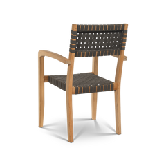 Herning Teak Taupe Grey Outdoor Dining Stacking Armchair (Set of 4) - Ornate Home