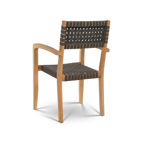 Herning Teak Taupe Grey Outdoor Dining Stacking Armchair (Set of 4) - Ornate Home