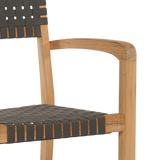 Herning Teak Taupe Grey Outdoor Dining Stacking Armchair (Set of 4) - Ornate Home