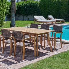Herning Teak Taupe Grey Outdoor Dining Stacking Armchair (Set of 4) - Ornate Home