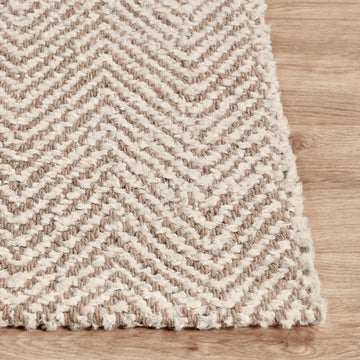 Herringbone Chenille Ivory/Natural Rug - Ornate Home