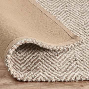 Herringbone Chenille Ivory/Natural Rug - Ornate Home