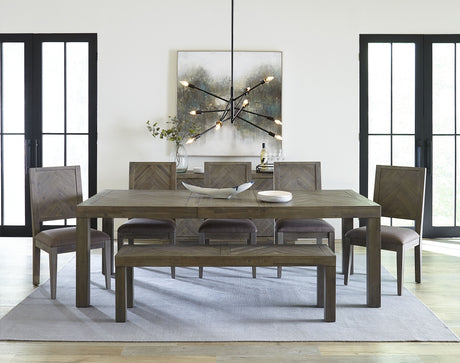 Herringbone Extension Table in Rustic Latte - Ornate Home