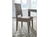 Herringbone Solid Wood Upholstered Dining Chair in Rustic Latte (Set of 2) - Ornate Home