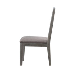 Herringbone Solid Wood Upholstered Dining Chair in Rustic Latte (Set of 2) - Ornate Home