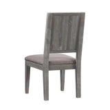 Herringbone Solid Wood Upholstered Dining Chair in Rustic Latte (Set of 2) - Ornate Home